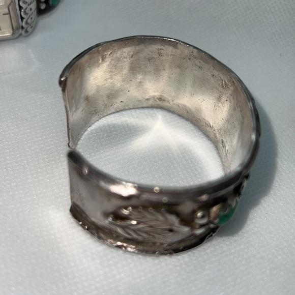 SILVER AND TURQUOISE CUFF BRACELET VINTAGE - Picture 11 of 14